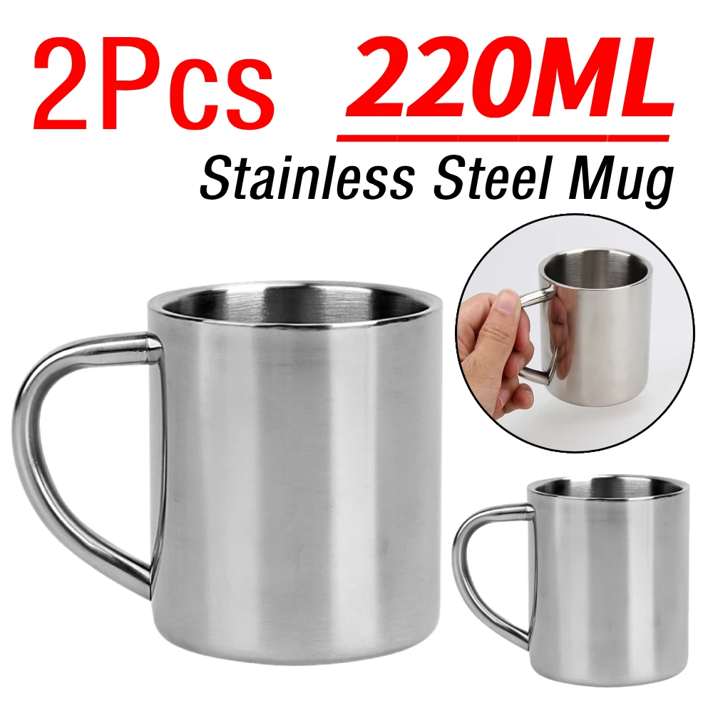 2Pcs 220ML Drinking Cup Double Wall Stainless Steel Mug Travel Camping Coffee Tea Milk Cup with Handle Tumbler Water Juice Mug
2Pcs 220ML Drinking Cup Double Wall Stainless Steel Mug Travel Camping Coffee Tea Milk Cup with Handle Tumbler Water Juice Mug