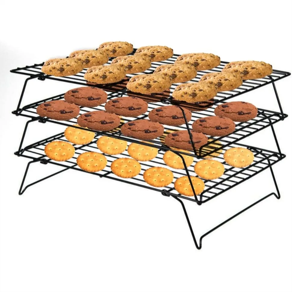 3 Tier Cooling Rack, Foldable Non-Stick Stainless Steel Wire Rack for Pies Cookies Pastries Home Baking 15.7'' x 10''
3 Tier Cooling Rack, Foldable Non-Stick Stainless Steel Wire Rack for Pies Cookies Pastries Home Baking 15.7'' x 10''