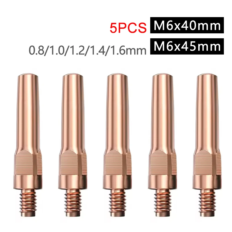 5Pcs M6*40/45mm T2 Copper MIG Welding Contact Tip 0.8-1.6mm Gas Nozzle CO2 Welding Torch Welder Accessories Consumables
5Pcs M6*40/45mm T2 Copper MIG Welding Contact Tip 0.8-1.6mm Gas Nozzle CO2 Welding Torch Welder Accessories Consumables
