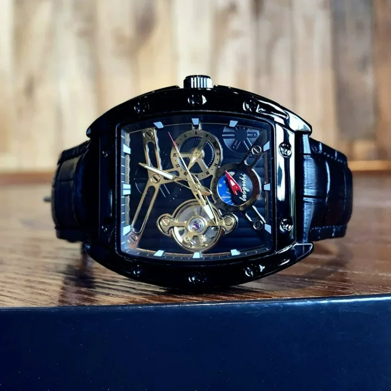 LIBIS Men Automatic Mechanical Watch Tonneau Skeleton Tourbillon Wristwatch Moon Phase Dial Business Waterproof Men Luxury Watch
LIBIS Men Automatic Mechanical Watch Tonneau Skeleton Tourbillon Wristwatch Moon Phase Dial Business Waterproof Men Luxury Watch