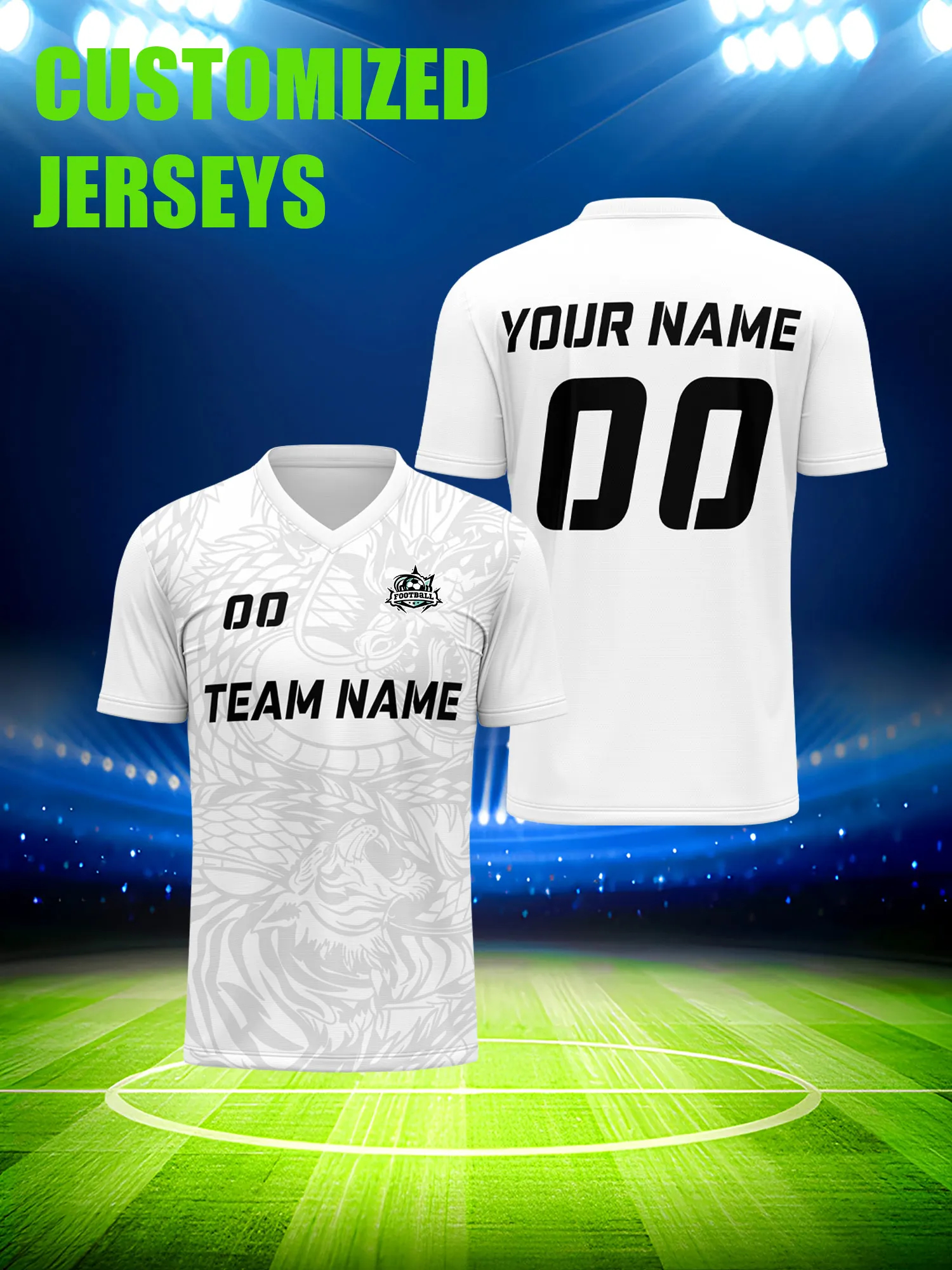 Custom Soccer Jersey With Custom Image, Number And Name, fashion stylish modern design team kit
Custom Soccer Jersey With Custom Image, Number And Name, fashion stylish modern design team kit