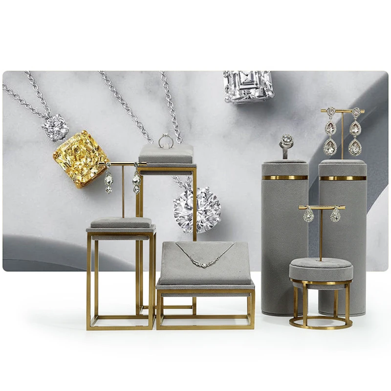 Jewelry display props grey metal jewelry display rack, high-end necklace and earring jewelry stand 
Jewelry display props grey metal jewelry display rack, high-end necklace and earring jewelry stand