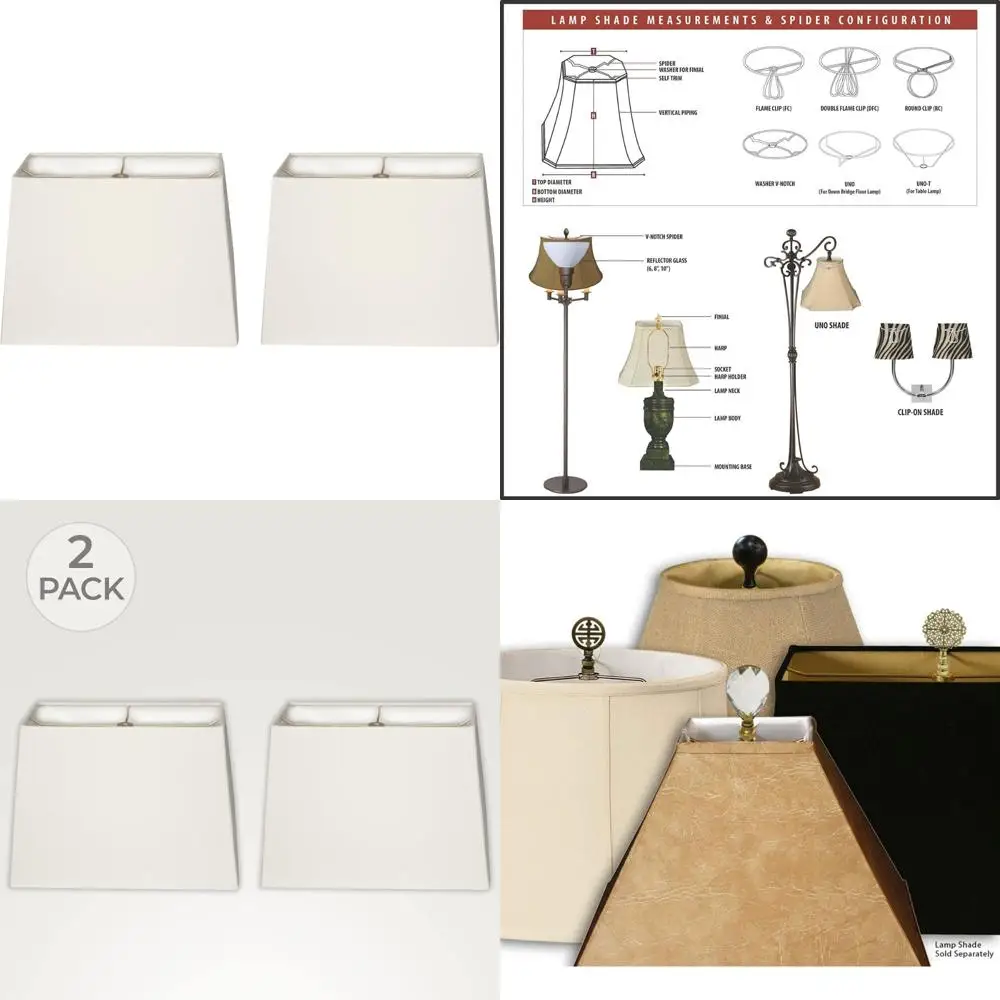 Набор прямоугольных белых абажуров в твердом переплете из 2 шт., 6x12x8x14 дюймов, подходит для различных светильников
Набор прямоугольных белых абажуров в твердом переплете из 2 шт., 6x12x8x14 дюймов, подходит для различных светильников