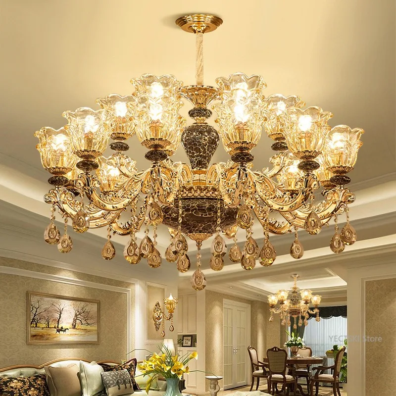 GHJUYIOL European style living room, simple and atmospheric French style, light luxury bedroom, dining room, crystal chandelier
GHJUYIOL European style living room, simple and atmospheric French style, light luxury bedroom, dining room, crystal chandelier