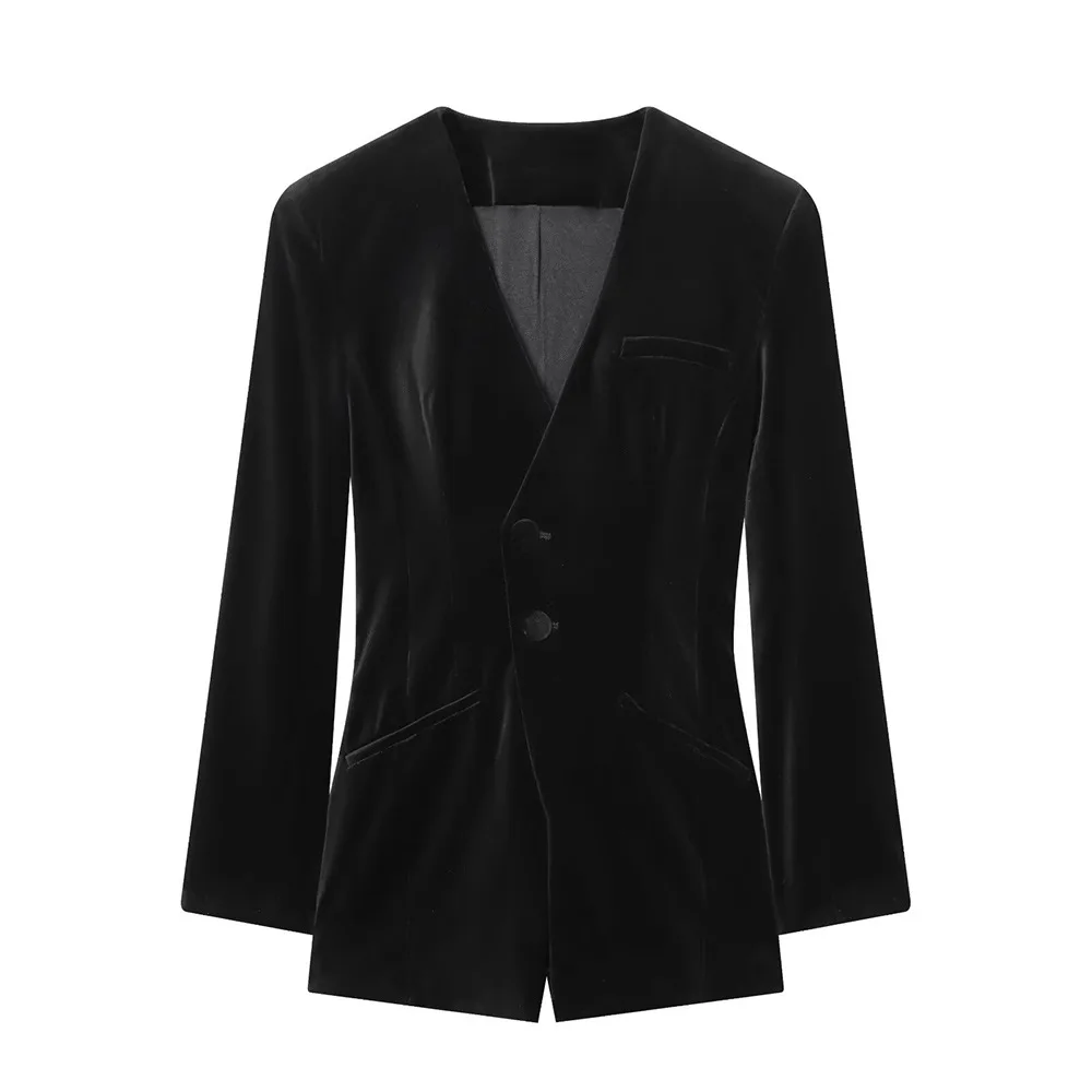 2025 winter new women's velvet V-neck long-sleeved short slim fit suit jumpsuit with shoulder pads
2025 winter new women's velvet V-neck long-sleeved short slim fit suit jumpsuit with shoulder pads