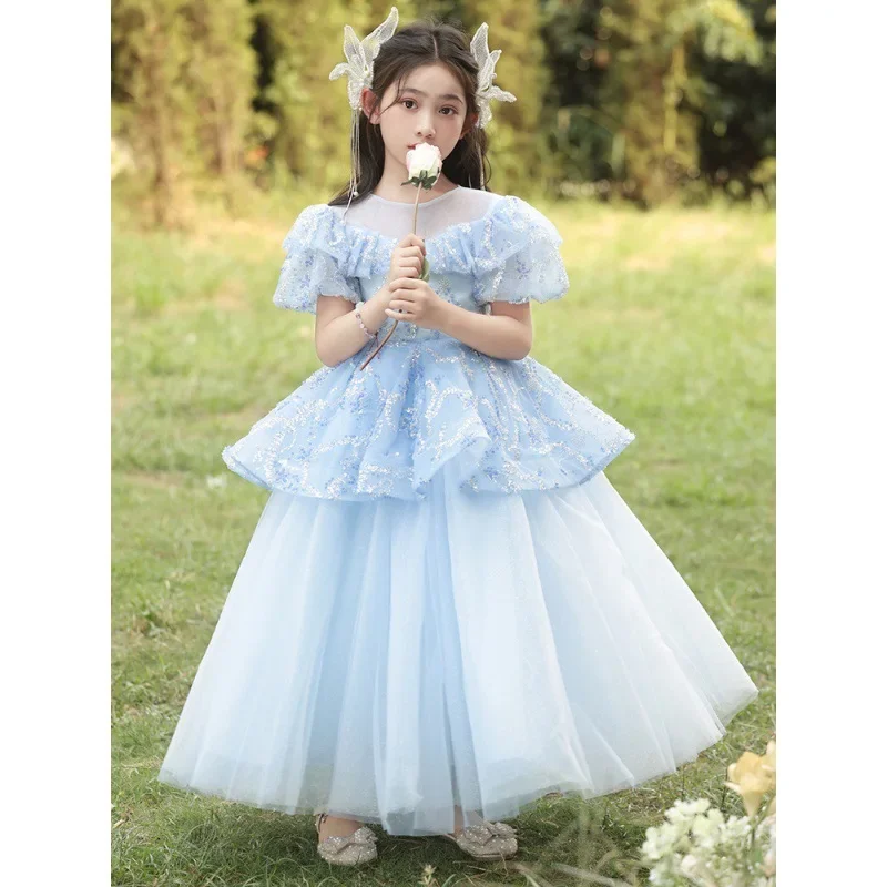 Girl's Princess Dress Birthday Party Children Clothing Tulle Puff Short Sleeve Performance Costume Solid luxury Evening Dresses
Girl's Princess Dress Birthday Party Children Clothing Tulle Puff Short Sleeve Performance Costume Solid luxury Evening Dresses