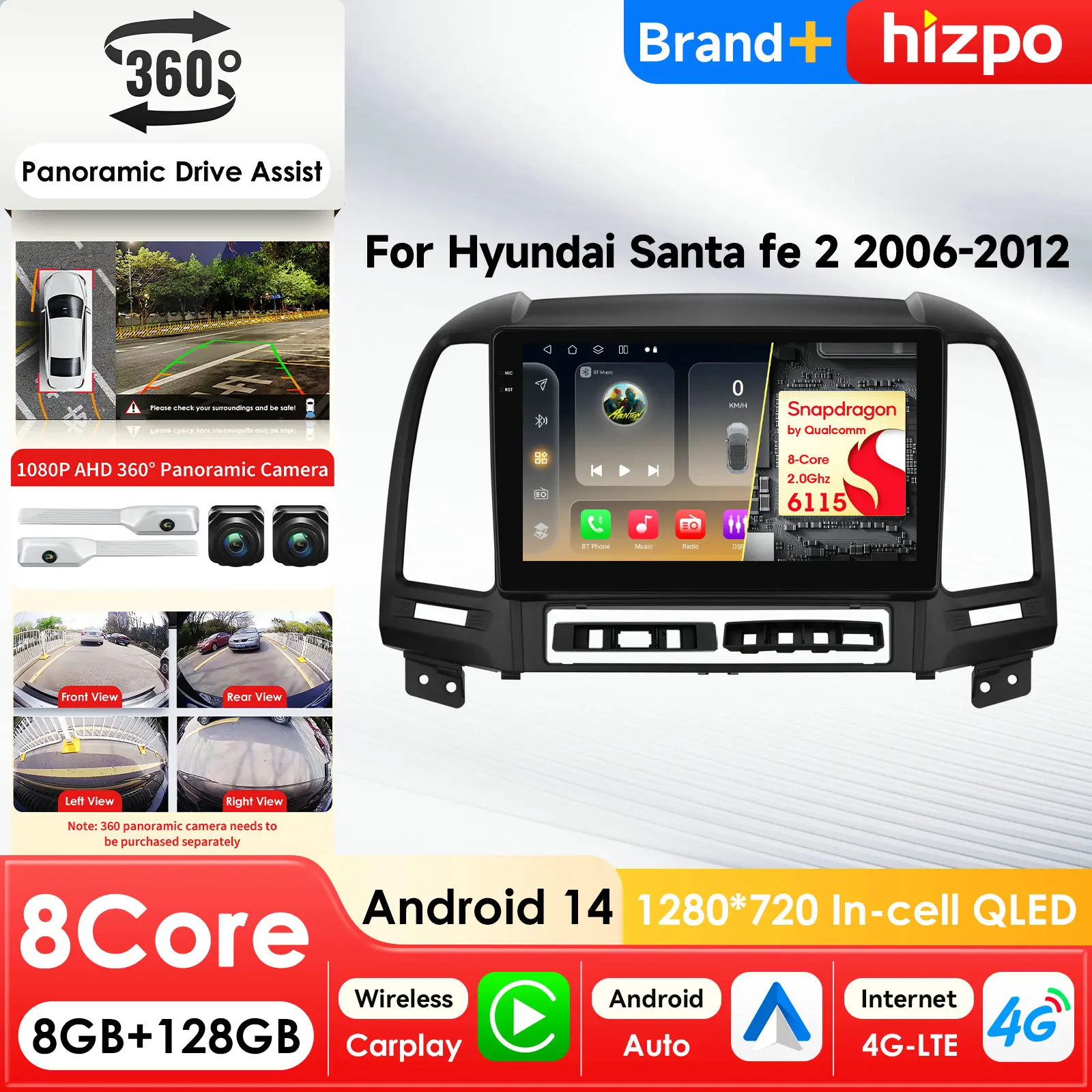 Hizpo Android Car Multimedia Player for Hyundai Santa Fe 2 2006 - 2012 GPS Carplay Autoradio 4G AI Intelligent Screen Snapdragon
Hizpo Android Car Multimedia Player for Hyundai Santa Fe 2 2006 - 2012 GPS Carplay Autoradio 4G AI Intelligent Screen Snapdragon
