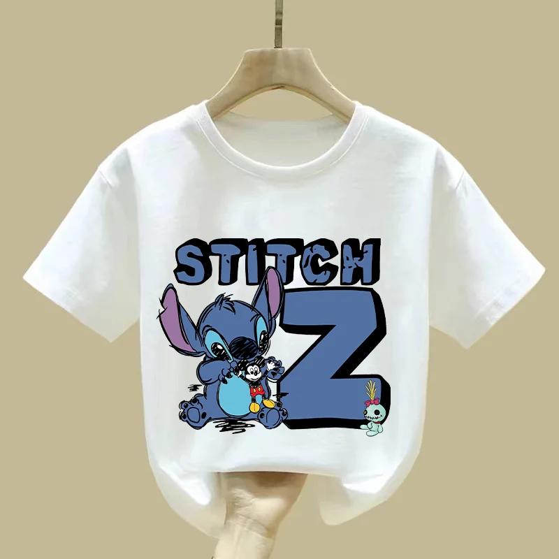 Lilo Stitch T-shirt for Child A-Z Letter Tee Top Cute Cartoon Boy Girl Clothes Anime Kids Short Sleeve White Loose Clothing Gift
Lilo Stitch T-shirt for Child A-Z Letter Tee Top Cute Cartoon Boy Girl Clothes Anime Kids Short Sleeve White Loose Clothing Gift