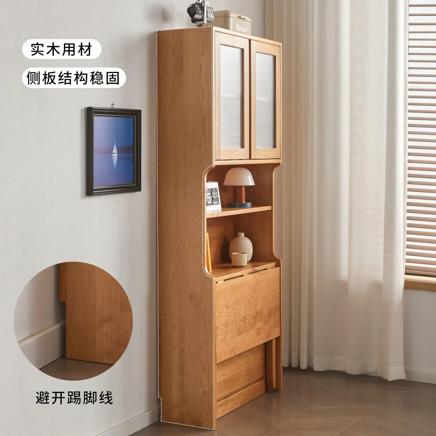 b22solid wood folding desk cabinet integrated bookcase with storage home study table
b22solid wood folding desk cabinet integrated bookcase with storage home study table