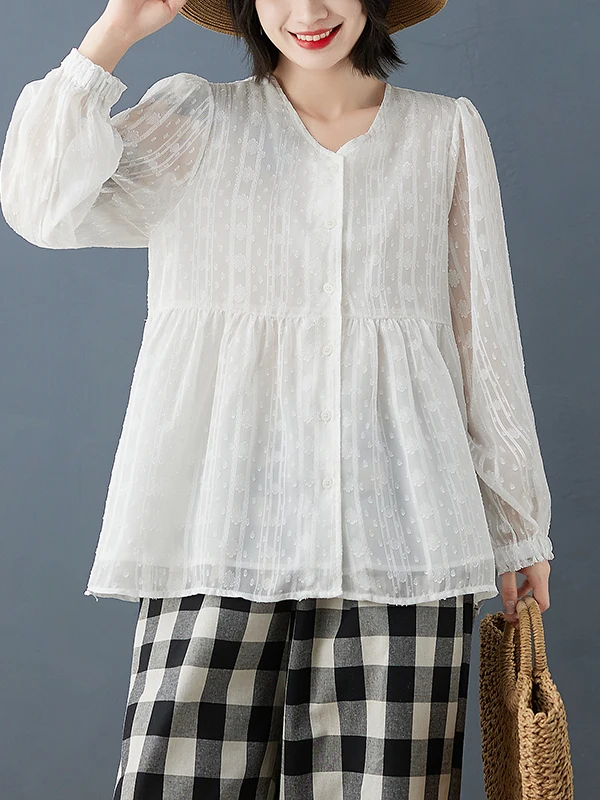 Elegant V-neck Long Sleeve Lace Blouse Comfortable Loose Fit Spring 2026 Women's Fashion Original Design Breathable Shirt
Elegant V-neck Long Sleeve Lace Blouse Comfortable Loose Fit Spring 2026 Women's Fashion Original Design Breathable Shirt