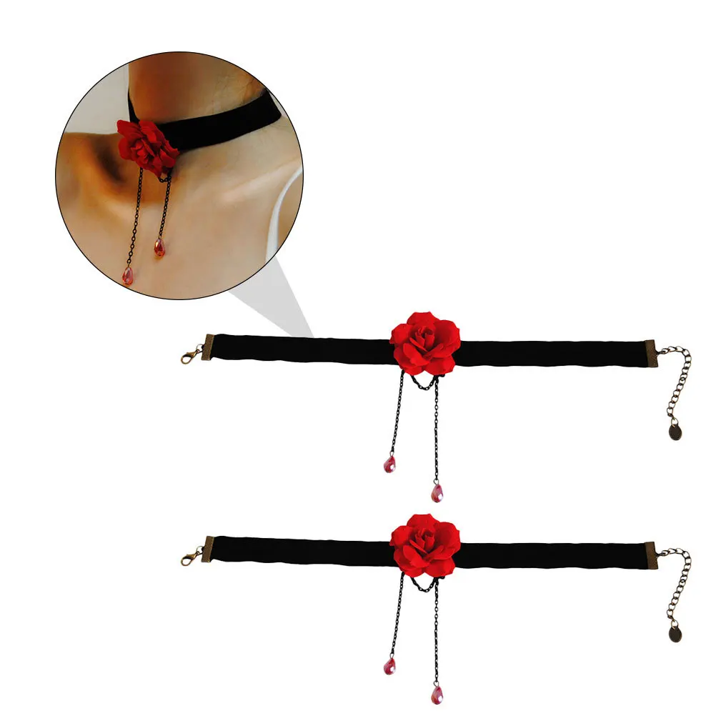 2Pcs Ribbon Red Rose Necklace Simple Band Clavicle Chain Soft Breathable Neck Jewelry Women Decoration Gift Ribbon Necklace
2Pcs Ribbon Red Rose Necklace Simple Band Clavicle Chain Soft Breathable Neck Jewelry Women Decoration Gift Ribbon Necklace
