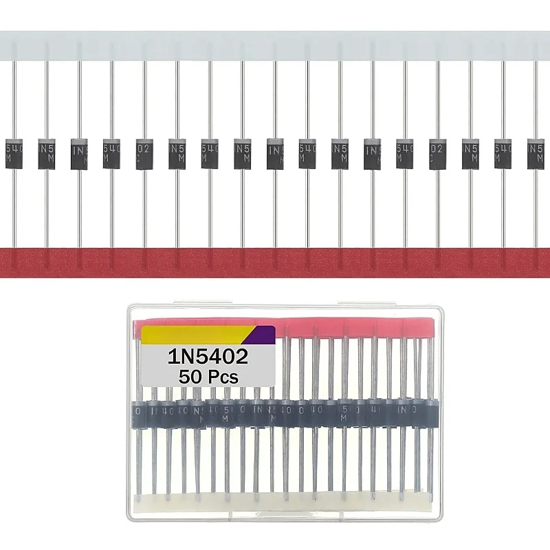 1N5402 Rectifier Diode 3A 200V IN5402 Rectifier Diode 5402 Axial DO-201AD 3A 200 Volt Rectifier Diodes Silicon Diodes Pack of 50
1N5402 Rectifier Diode 3A 200V IN5402 Rectifier Diode 5402 Axial DO-201AD 3A 200 Volt Rectifier Diodes Silicon Diodes Pack of 50
