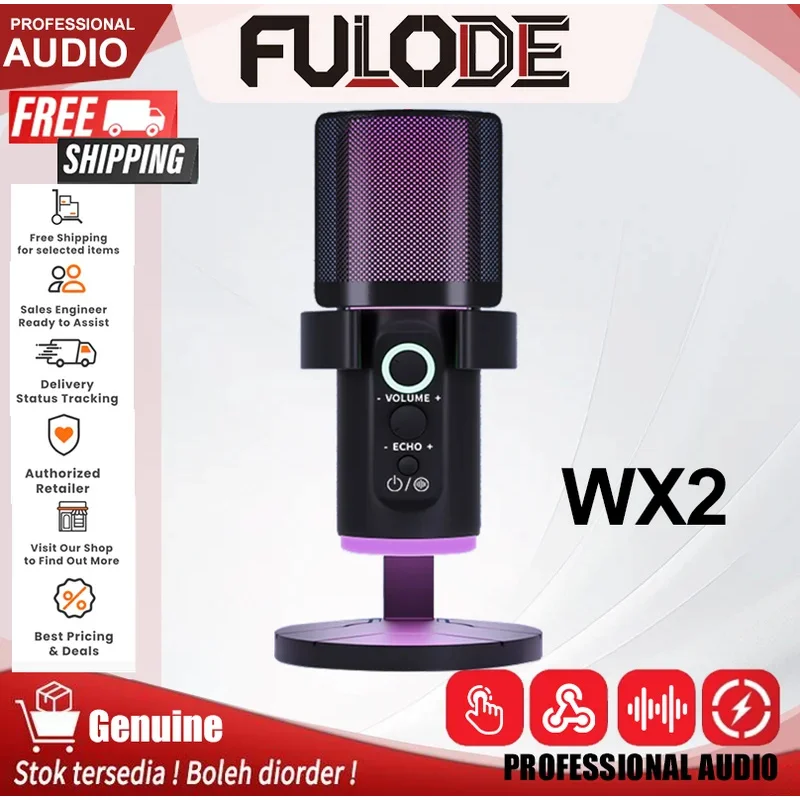 Fuluode Live Streaming Microphone WX2 With Noise Reduction USB Interface Compatible With Computers Mobile Phones And Game
Fuluode Live Streaming Microphone WX2 With Noise Reduction USB Interface Compatible With Computers Mobile Phones And Game