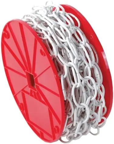 White Decorator Chain 10 by 50 Feet, 45 lbs Capacity for Hanging Lights & Flower Pots
White Decorator Chain 10 by 50 Feet, 45 lbs Capacity for Hanging Lights & Flower Pots