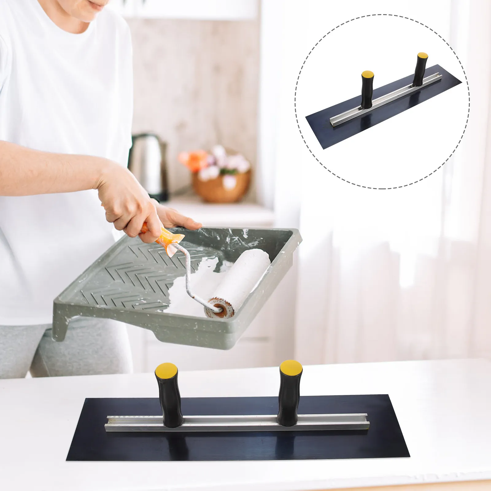 Adjustable Large Board Drywall Smoothing Spatula Steel Wood Handheld Tool for Plasterboard Wallboard Finishing Trowel Portable
Adjustable Large Board Drywall Smoothing Spatula Steel Wood Handheld Tool for Plasterboard Wallboard Finishing Trowel Portable