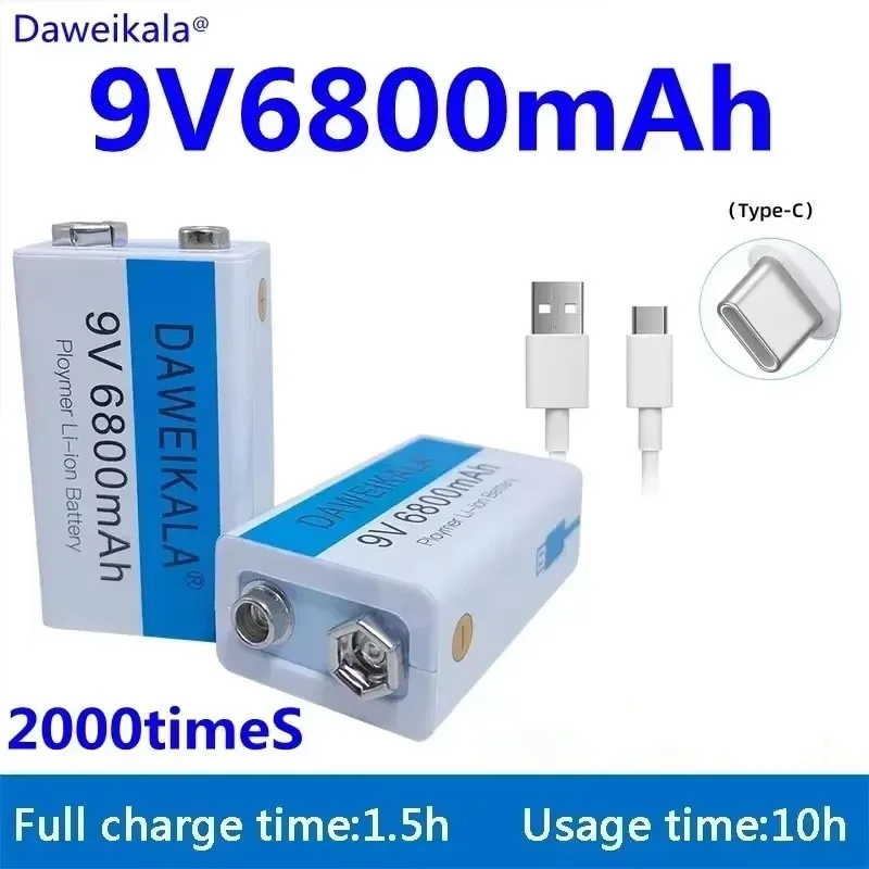 9V USB rechargeable Li-Ion battery 9V 6800mAh is suitable for camera and other series of electronic products+USB line
9V USB rechargeable Li-Ion battery 9V 6800mAh is suitable for camera and other series of electronic products+USB line