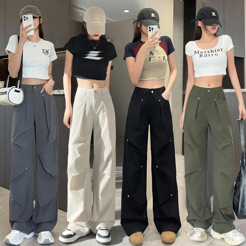 2026Stylish quick-dry women's work pants, high-waisted, loose-fitting, stretchy, floor-length, spring casual ice silk wide-leg p
2026Stylish quick-dry women's work pants, high-waisted, loose-fitting, stretchy, floor-length, spring casual ice silk wide-leg p