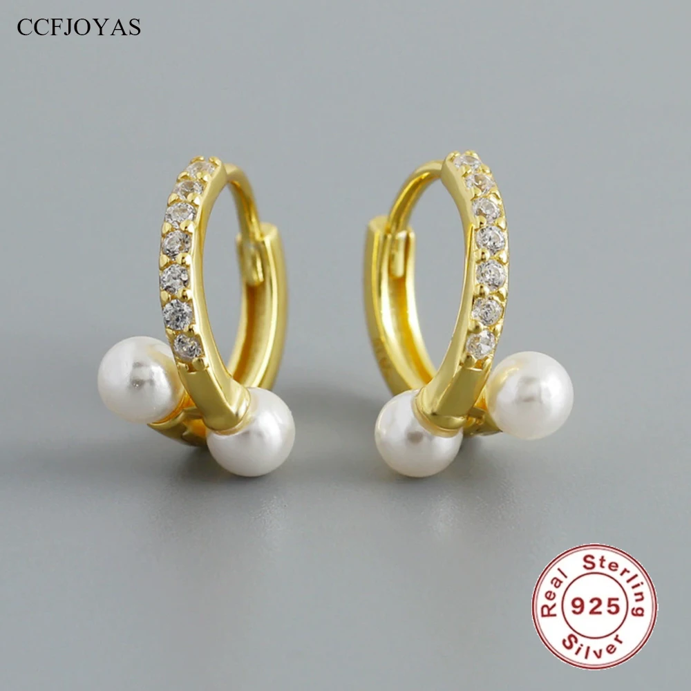 CCFJOYAS Punk Rock 10mm 925 Sterling Silver Hoop Earrings for Women Personalized two Pearl Cross Huggies Earrings Fine Jewelry
CCFJOYAS Punk Rock 10mm 925 Sterling Silver Hoop Earrings for Women Personalized two Pearl Cross Huggies Earrings Fine Jewelry