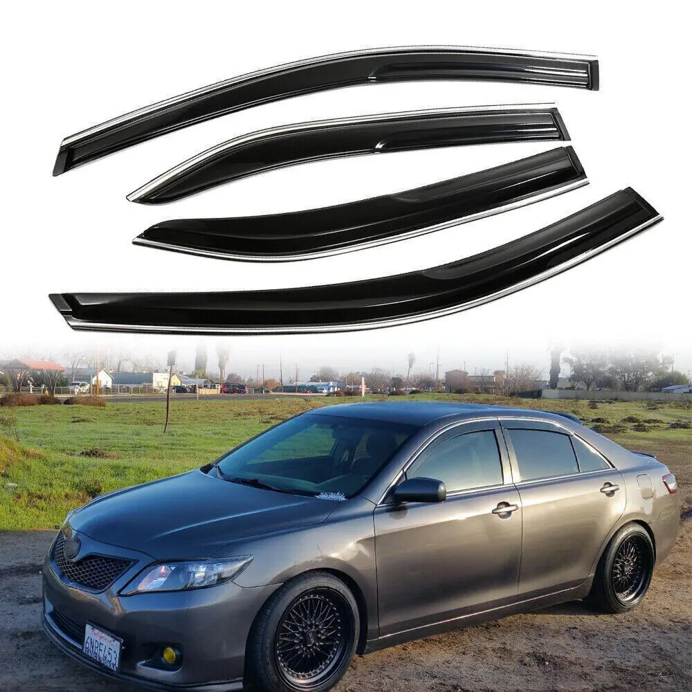 For Toyota Camry 2007-2011 Window Visor Sun Rain Guards Deflector w/ Chrome Trim
For Toyota Camry 2007-2011 Window Visor Sun Rain Guards Deflector w/ Chrome Trim
