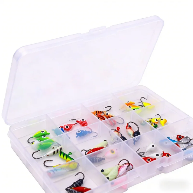 Lure bait set for winter fishing, micro mini metal bait, lead head hook, boxed fish hook, lure accessories
Lure bait set for winter fishing, micro mini metal bait, lead head hook, boxed fish hook, lure accessories