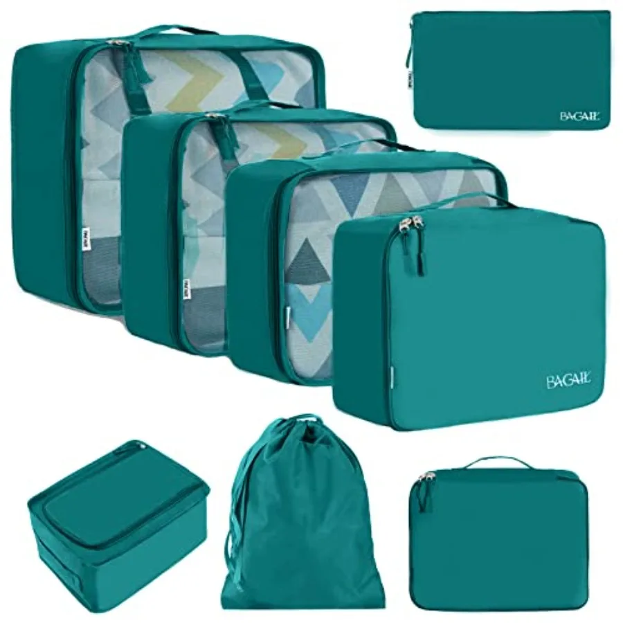8 Set Packing Cubes Luggage Packing Organizers for Travel Accessories-Aqua Color
8 Set Packing Cubes Luggage Packing Organizers for Travel Accessories-Aqua Color