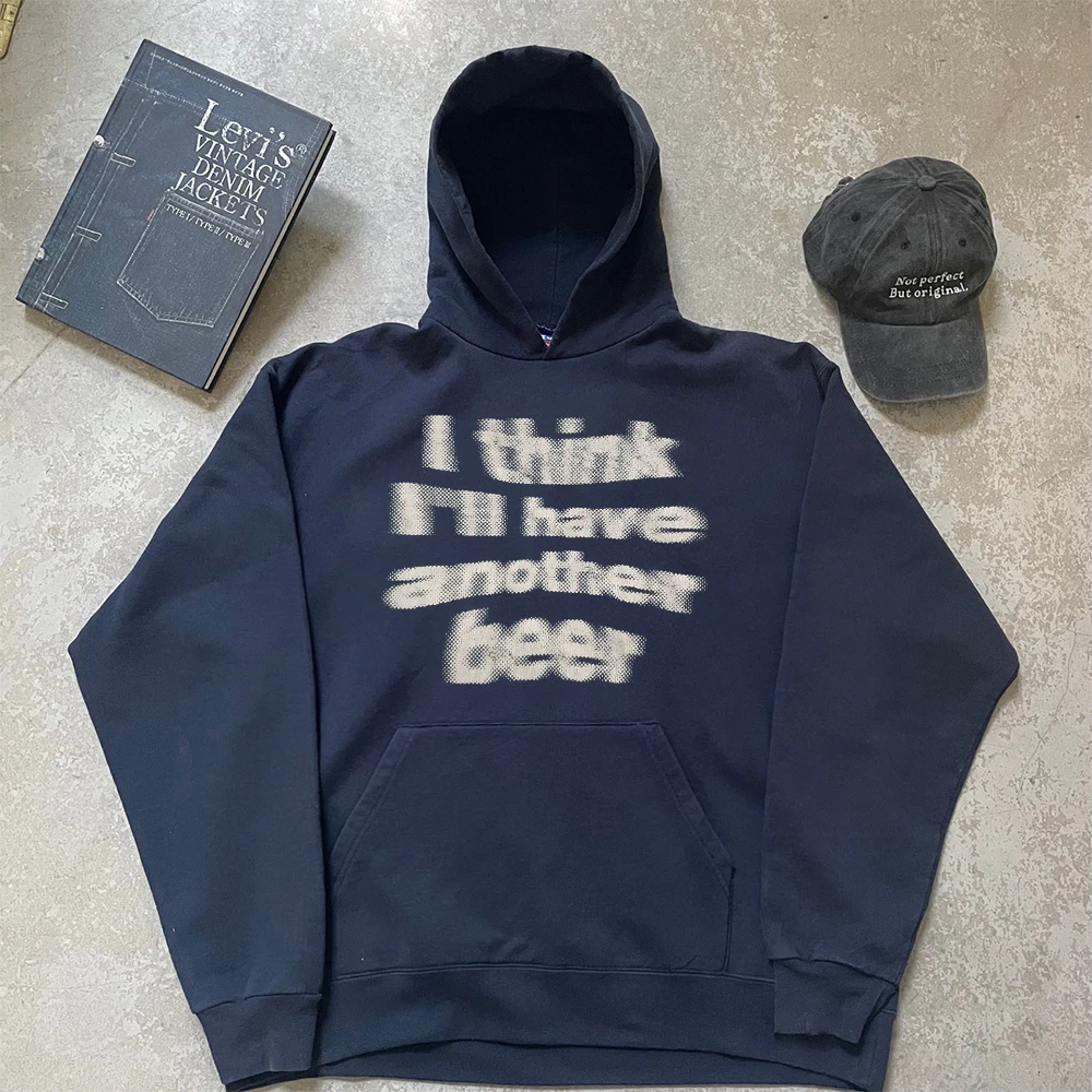 American Retro Text I'd like Another Beer Loose Hoodie Hooded Sweatirt ex Waed Cotton Polyester Blend Casual Sweatirt
American Retro Text I'd like Another Beer Loose Hoodie Hooded Sweatirt ex Waed Cotton Polyester Blend Casual Sweatirt