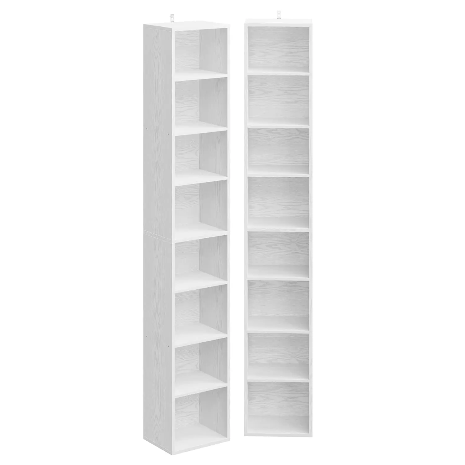 Tall Narrow 8 Tier 71in Bookcase Set of 2 Compact Corner Shelf Living Room Office Study Bedroom, Custom
Tall Narrow 8 Tier 71in Bookcase Set of 2 Compact Corner Shelf Living Room Office Study Bedroom, Custom