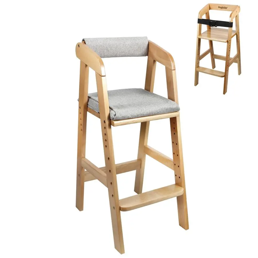 Wooden High Chair for Toddlers, Adjustable Child Highchair Feeding Chair with Removable Cushion amp Steps for Kids Dining, Eatin
Wooden High Chair for Toddlers, Adjustable Child Highchair Feeding Chair with Removable Cushion amp Steps for Kids Dining, Eatin