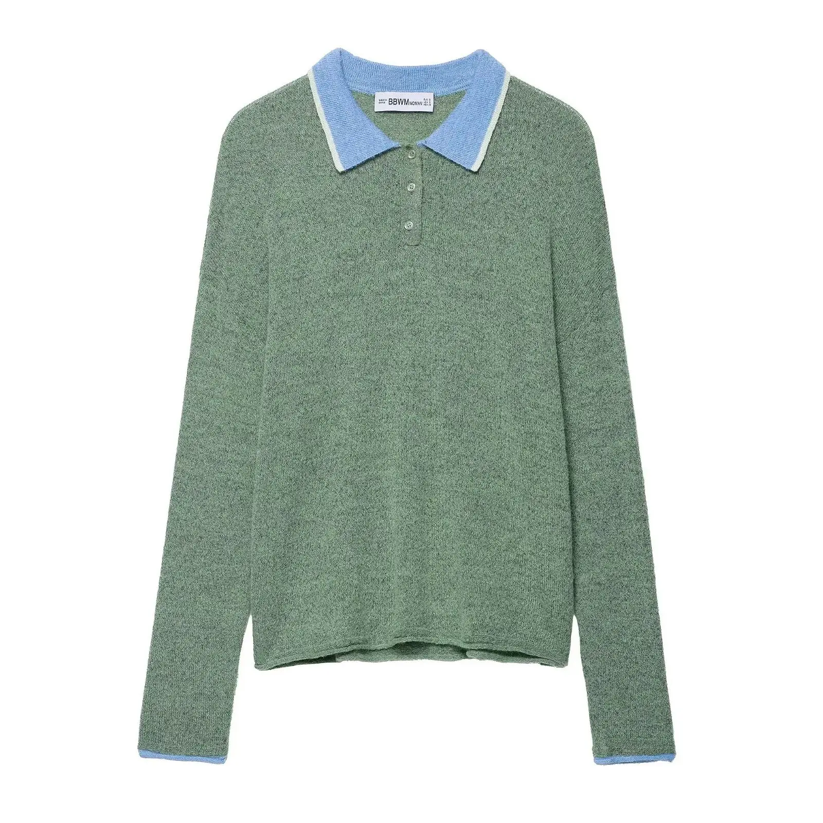 American Color Blocking Spliced Long Sleeve Knitted Sweater Autumn Design Sense Lapel Pullover
American Color Blocking Spliced Long Sleeve Knitted Sweater Autumn Design Sense Lapel Pullover