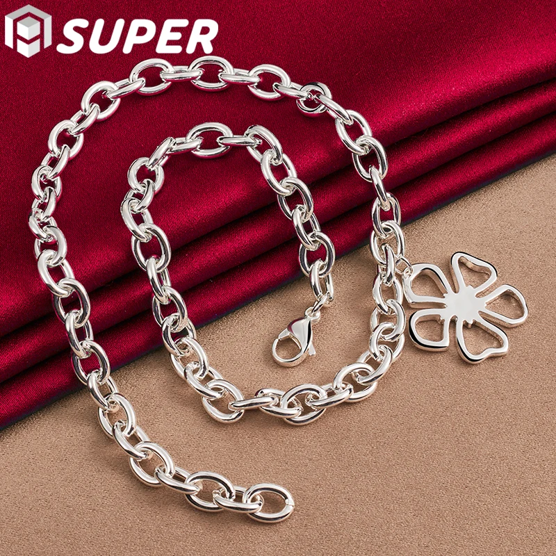 925 Sterling Silver 18 Inch Chain Flower Pendant Necklace For Woman Wedding Engagement Fashion Jewelry
925 Sterling Silver 18 Inch Chain Flower Pendant Necklace For Woman Wedding Engagement Fashion Jewelry
