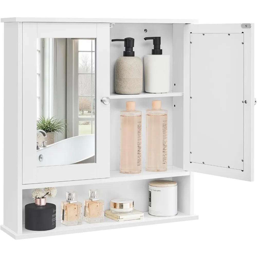 Bathroom Cabinet with Mirror, Wall Cabinet with 2 Mirrored Doors, Adjustable Shelf, Open Compartment, Wall-Mounted, 5.1 x 22.2
Bathroom Cabinet with Mirror, Wall Cabinet with 2 Mirrored Doors, Adjustable Shelf, Open Compartment, Wall-Mounted, 5.1 x 22.2