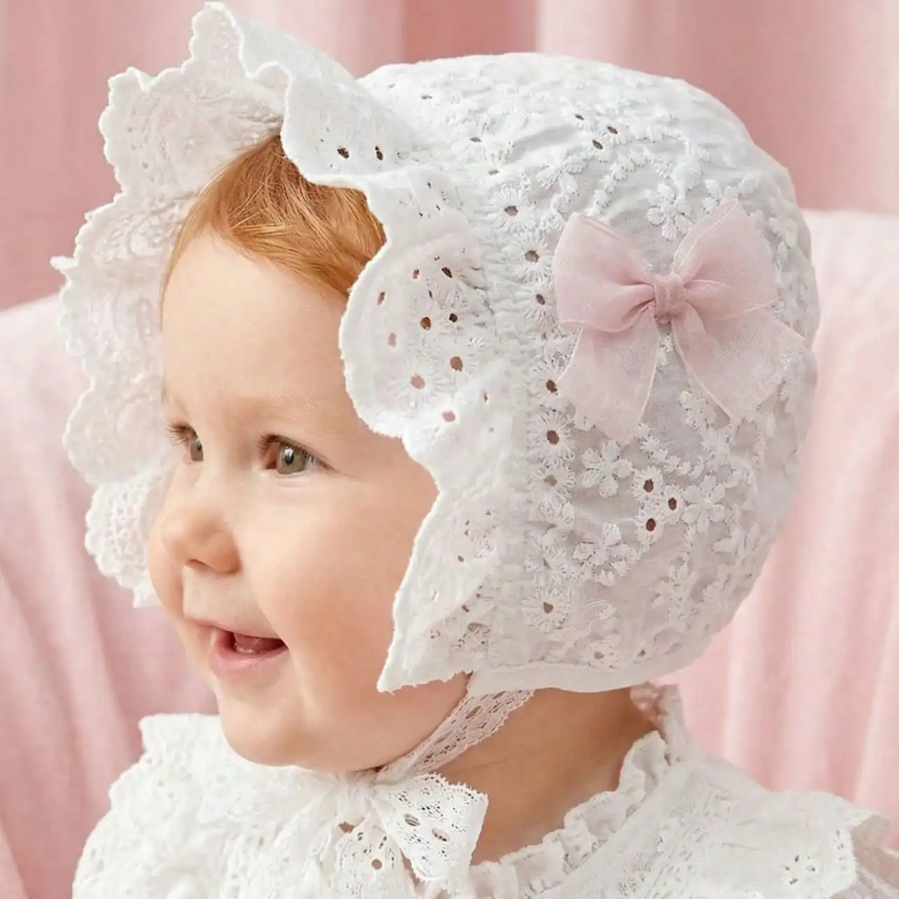 1pcsVintage lace embroidered floral newborn baby hat, white color, suitable for 3–12 months infant. soft for newborn baby girls.
1pcsVintage lace embroidered floral newborn baby hat, white color, suitable for 3–12 months infant. soft for newborn baby girls.