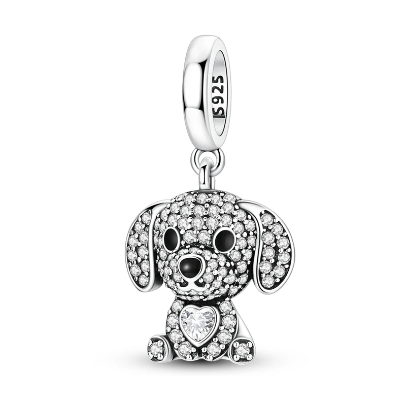 Подвеска-шарм из стерлингового серебра 925 пробы с цирконом, блестящая, в форме щенка, для оригинального браслета, женское украшение, подарок
Подвеска-шарм из стерлингового серебра 925 пробы с цирконом, блестящая, в форме щенка, для оригинального браслета, женское украшение, подарок