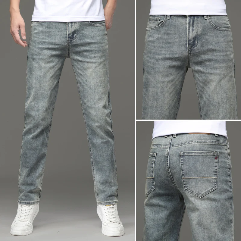 Retro Men's Stretch Jeans Washed and Fashionable Slim Fit Straight Leg Denim Pants Classic Brand Casual and Comfortable Pants
Retro Men's Stretch Jeans Washed and Fashionable Slim Fit Straight Leg Denim Pants Classic Brand Casual and Comfortable Pants