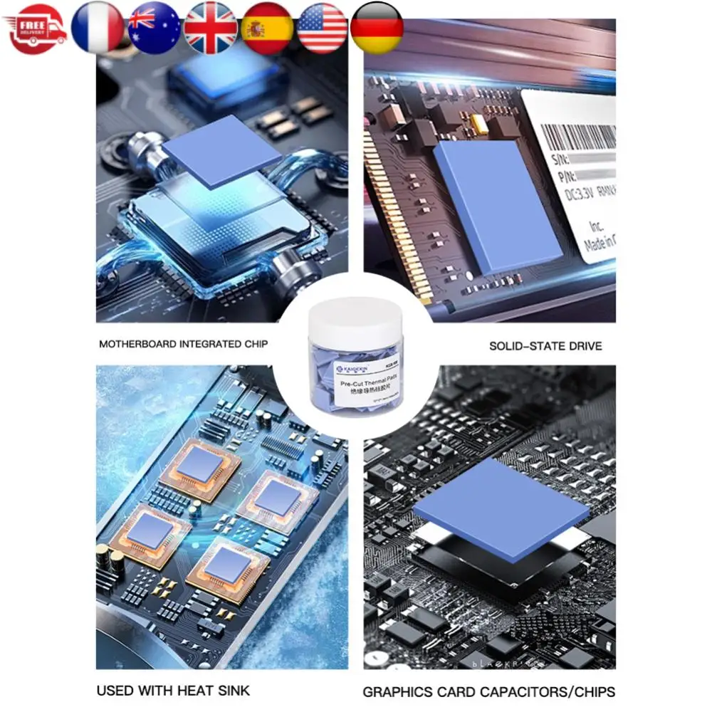 100 шт. проводящая охлаждающая подставка, непроводящая 12x12x1,5 мм, силиконовая смазка, термопрокладка, быстрое рассеивание тепла для ремонта графического процессора
100 шт. проводящая охлаждающая подставка, непроводящая 12x12x1,5 мм, силиконовая смазка, термопрокладка, быстрое рассеивание тепла для ремонта графического процессора