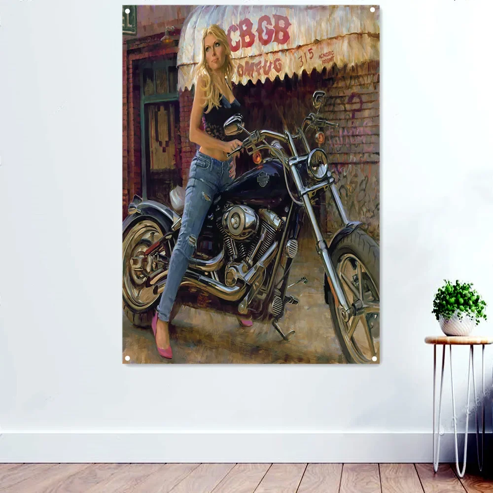 Female Motorcycle Rider Poster Print Art Painting Wall Decor Tapestry Banner Wall Hanging Flag Great Gift for Motorcycle Lovers
Female Motorcycle Rider Poster Print Art Painting Wall Decor Tapestry Banner Wall Hanging Flag Great Gift for Motorcycle Lovers