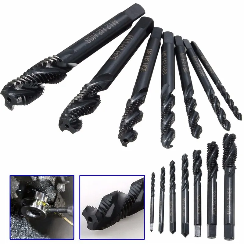 7pc High-speed Steel 6542 Nitrided Spiral Groove M3-M12 Machine Tap Set Thread Tapping and Easy Chip Removal Tool
7pc High-speed Steel 6542 Nitrided Spiral Groove M3-M12 Machine Tap Set Thread Tapping and Easy Chip Removal Tool