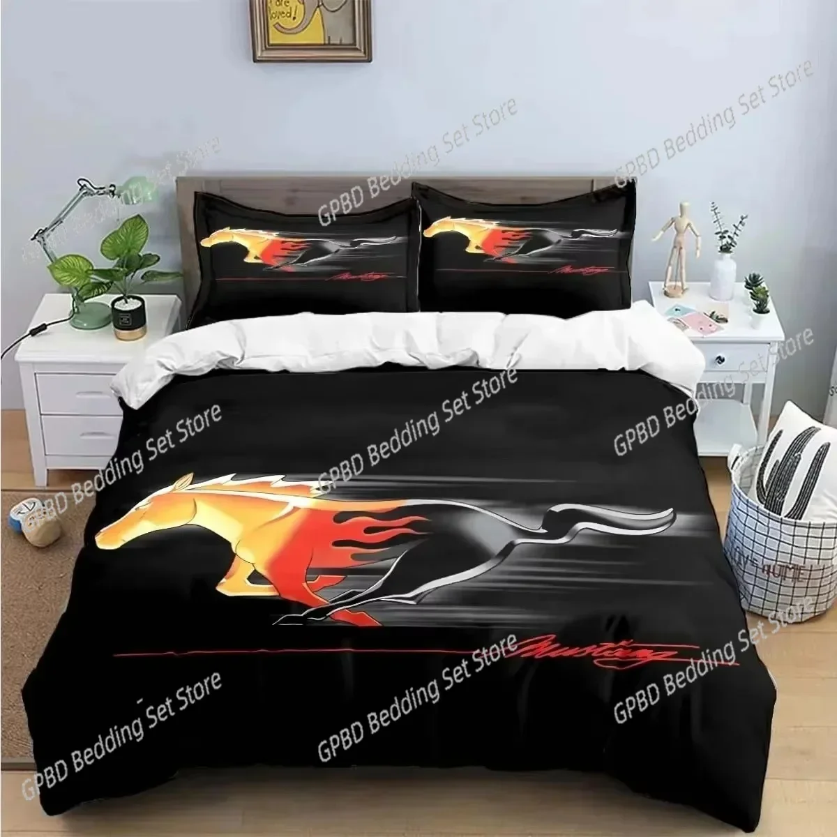 Luxury New 3D Print Mustang Car Logo Bedding Set Boys Girls Twin Queen King Size Duvet Cover Pillowcase Bed boys Adult
Luxury New 3D Print Mustang Car Logo Bedding Set Boys Girls Twin Queen King Size Duvet Cover Pillowcase Bed boys Adult