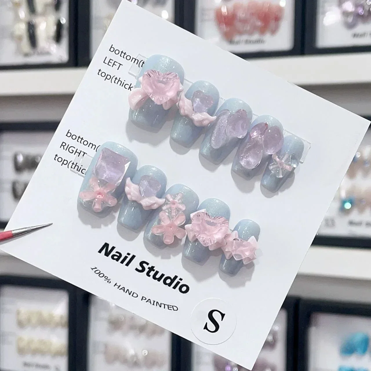 Bow Ice Translucent Sense Handmade Wearable Fake Nail Gradient AB Asymmetric Almond False Nails Trim Nail Shape Nail Decoration
Bow Ice Translucent Sense Handmade Wearable Fake Nail Gradient AB Asymmetric Almond False Nails Trim Nail Shape Nail Decoration