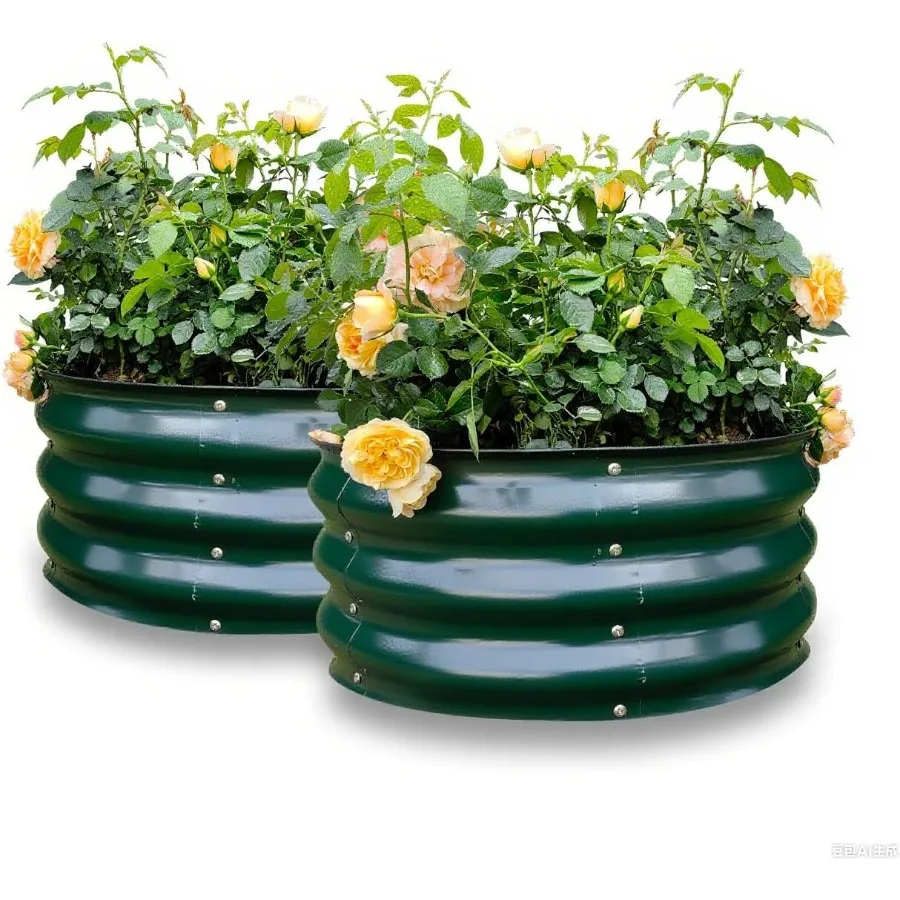 GARDMAX 2 Pack 2x2x1FT Galvanized Round Raised Garden Bed Kit Metal Planter Boxes Outdoor with Easy Assembly Large Garden Bed f
GARDMAX 2 Pack 2x2x1FT Galvanized Round Raised Garden Bed Kit Metal Planter Boxes Outdoor with Easy Assembly Large Garden Bed f