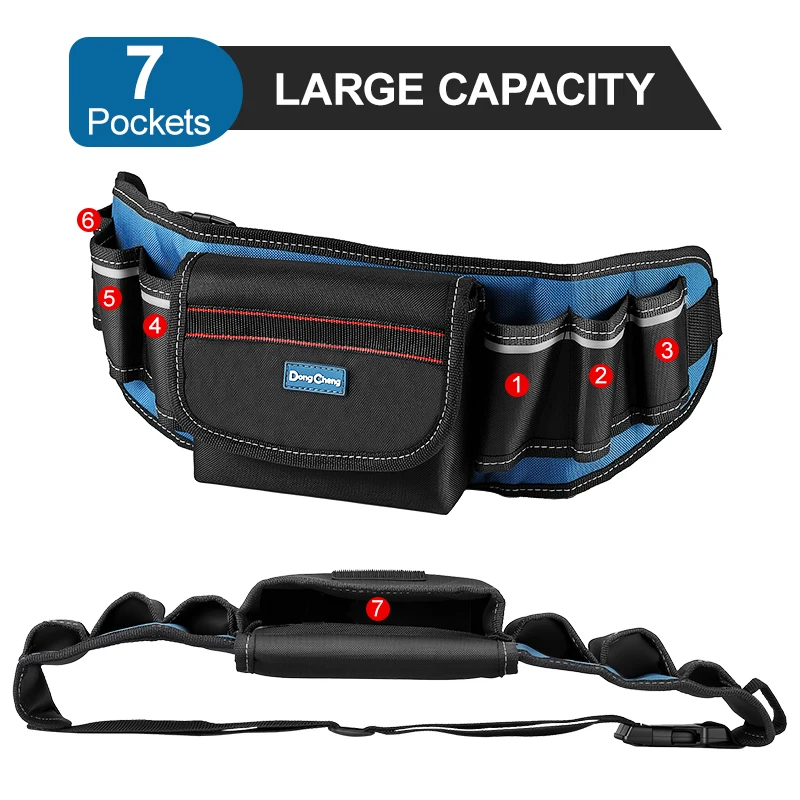 Wear-resistant Oxford Belt Style Tool Waist Bag, Large Capacity Multi Pouch for Electrician Drill Wrench Screwdriver Bits Kit
Wear-resistant Oxford Belt Style Tool Waist Bag, Large Capacity Multi Pouch for Electrician Drill Wrench Screwdriver Bits Kit