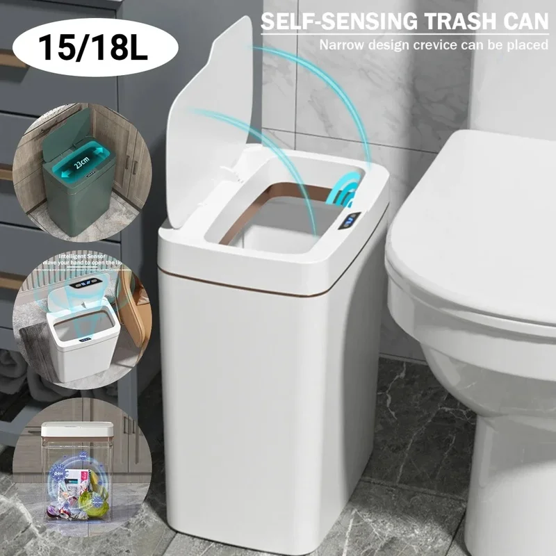 Automatic Touchless Trash Bin, Quiet and Rechargeable Garbage Can for Kitchen, Bathroom, Bedroom - 15/18L Capacity
Automatic Touchless Trash Bin, Quiet and Rechargeable Garbage Can for Kitchen, Bathroom, Bedroom - 15/18L Capacity
