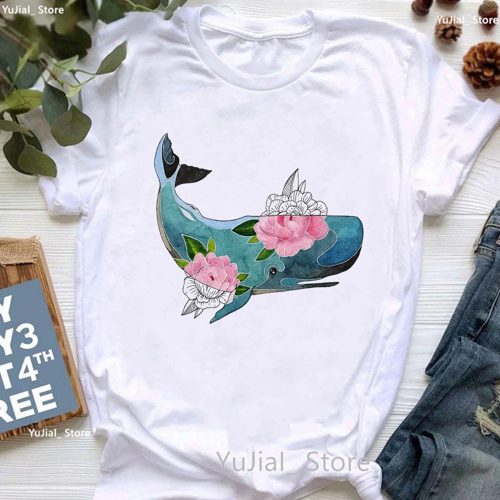 Blue Cachalot Whale With Flowers Print T Shirt Girls Summer Fashion Short Sleeve Tshirt Femme Aesthetic Clothes White T-Shirt
Blue Cachalot Whale With Flowers Print T Shirt Girls Summer Fashion Short Sleeve Tshirt Femme Aesthetic Clothes White T-Shirt