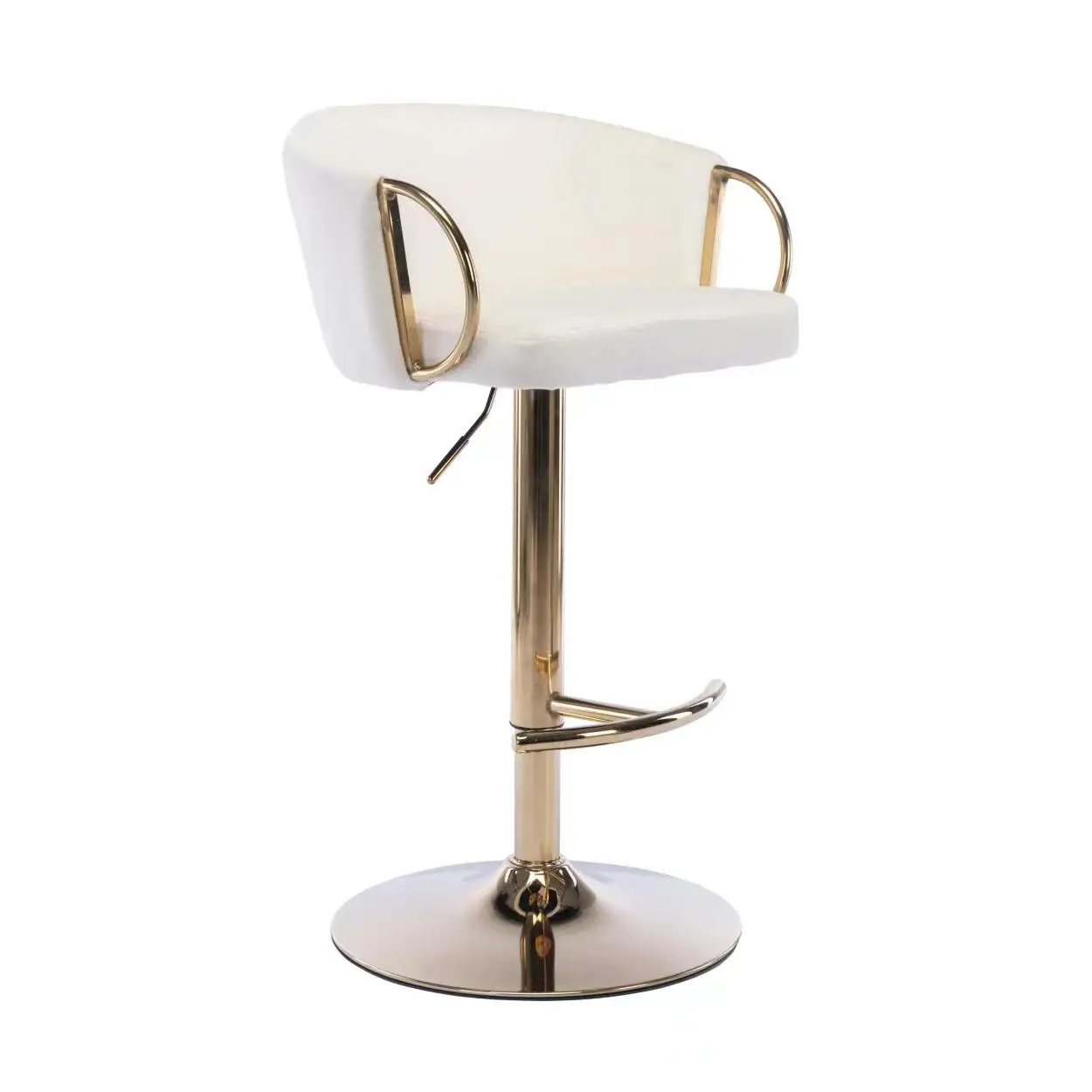 Modern hot selling high quality beige velvet electroplated foot support family bar chair
Modern hot selling high quality beige velvet electroplated foot support family bar chair