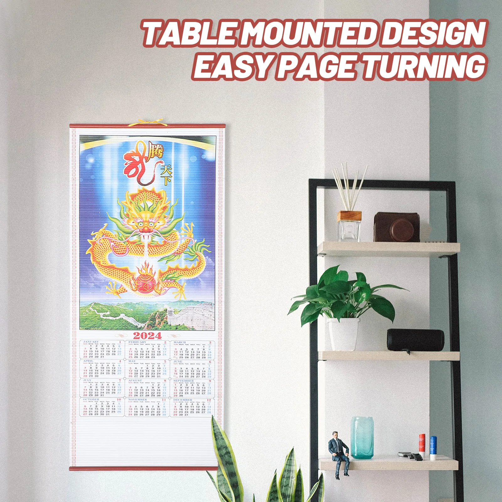 2024 Wall Calendar Hanging Monthly Planner with Red Fu Tag for Home Office Traditional Chinese Style Thick Paper Design
2024 Wall Calendar Hanging Monthly Planner with Red Fu Tag for Home Office Traditional Chinese Style Thick Paper Design