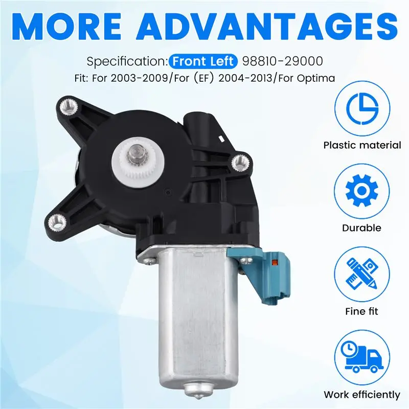 Front Right Door Power Window Lift Motor 9882029010 for Hyundai Sonata 1994-2005 Regulator Motor 98820-29010 9882029000
Front Right Door Power Window Lift Motor 9882029010 for Hyundai Sonata 1994-2005 Regulator Motor 98820-29010 9882029000