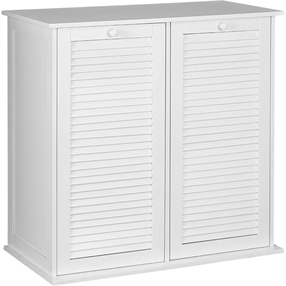 Tilt-Out Laundry Sorter Cabinet with Shutter Front, White, White Wood Shutter
Tilt-Out Laundry Sorter Cabinet with Shutter Front, White, White Wood Shutter