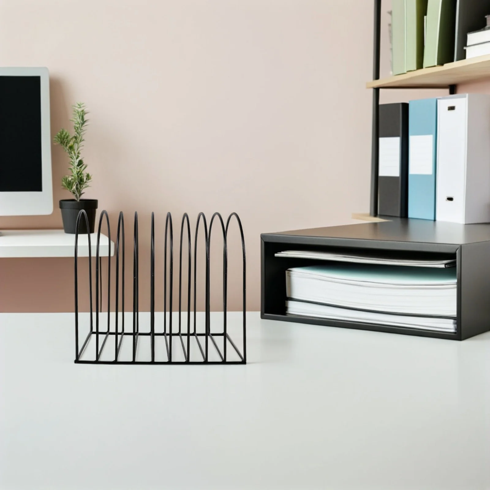 Metal Iron Desktop Bookshelf Organizer Vertical File Sorter Office File Binder Holder Wire Book Rack Desk Storage Organizer
Metal Iron Desktop Bookshelf Organizer Vertical File Sorter Office File Binder Holder Wire Book Rack Desk Storage Organizer