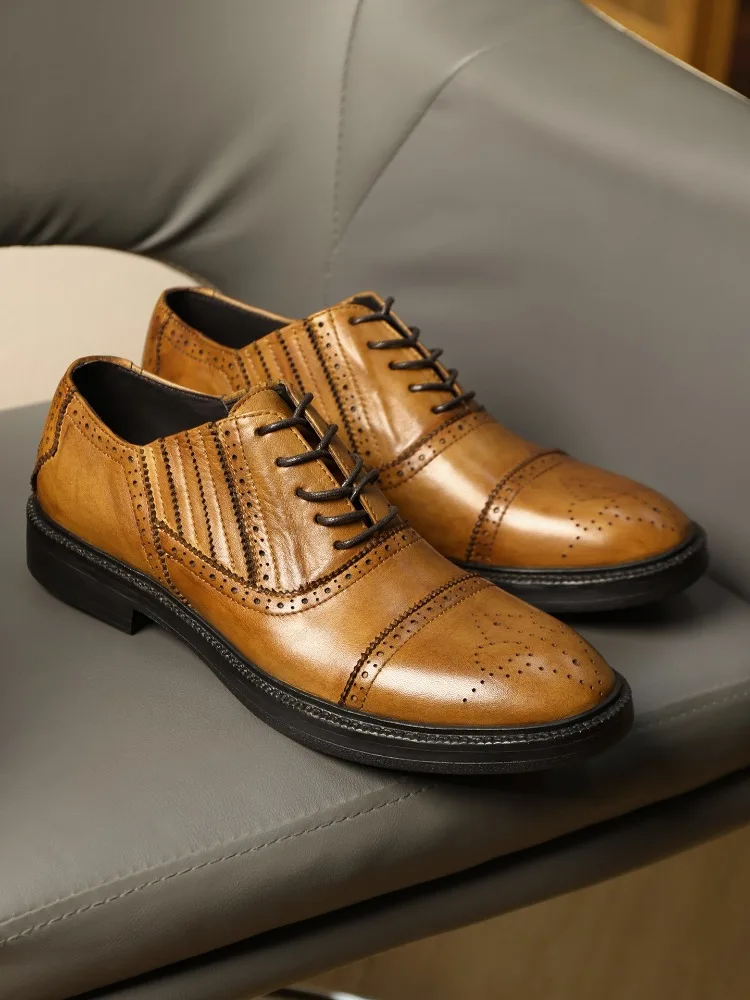 Brogue Carved Derby Shoes Men Genuine Leather British Retro Business Daily Formal Shoes Casual Handcrafted Leather Shoes
Brogue Carved Derby Shoes Men Genuine Leather British Retro Business Daily Formal Shoes Casual Handcrafted Leather Shoes