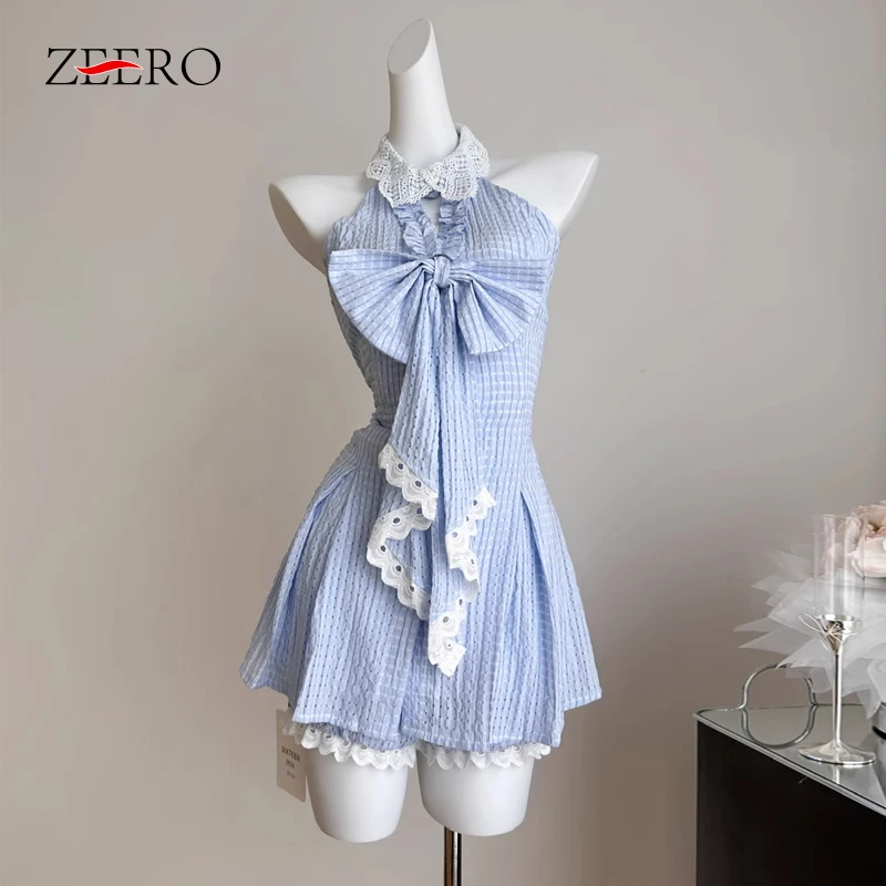 Summer 2 Piece Set Women Sweet Slim Waist Hollow Out Sleeveless Lapel Neck Bow Dresses + Elastic Waist Shorts Sexy Dress Sets
Summer 2 Piece Set Women Sweet Slim Waist Hollow Out Sleeveless Lapel Neck Bow Dresses + Elastic Waist Shorts Sexy Dress Sets